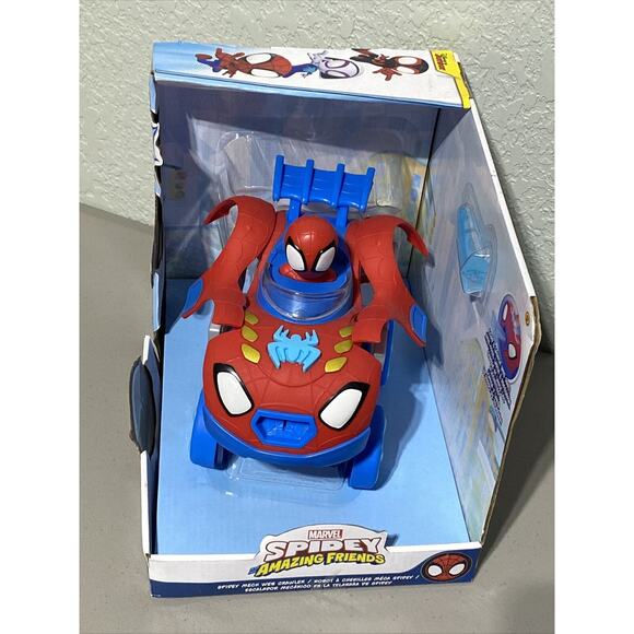 DISNEY JR MARVEL SPIDEY & HIS AMAZING FRIENDS MECH WEB CRAWLER ROBOT + DART NEW - Picture 2 of 7